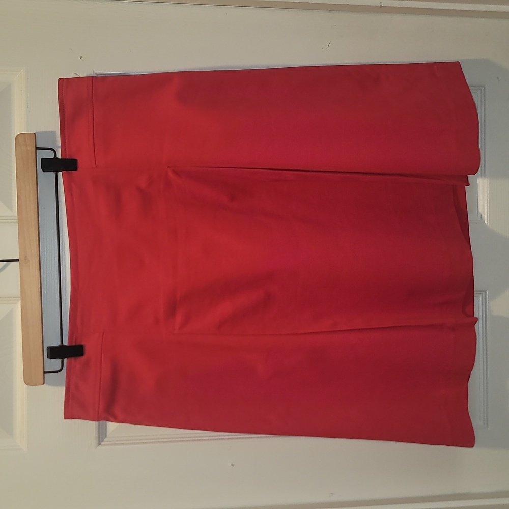 Talbots Red Pleated A-Line Elegant Wear Office Wear Career Minimalist